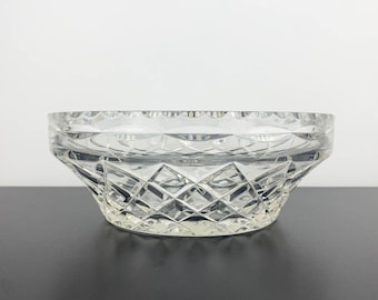 1930s Art Deco Crystal Serving Bowl: Grimwade Crown Australian Diamond Cut