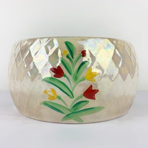 Vintage Wade Ceramics England round planter | Rare lustreware planter | hand painted 1950&#39;s planter | English vintage lustreware