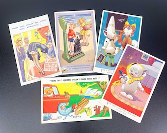 Vintage Englisches Comical Postkarten Set: Bonzo Hund