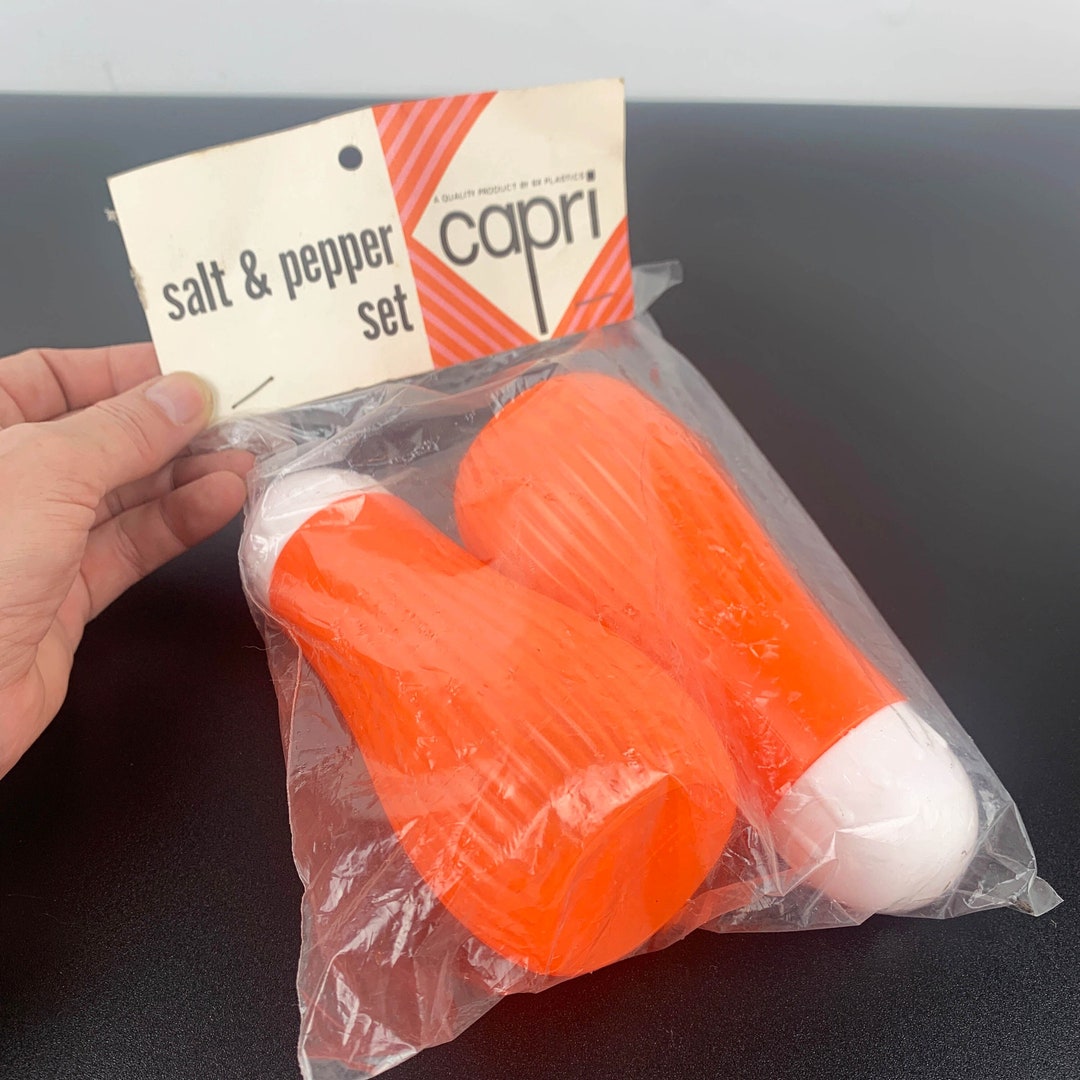 Vintage Capri Salt & Pepper Squeezers: 1970s Orange Kitchenware Set - Etsy