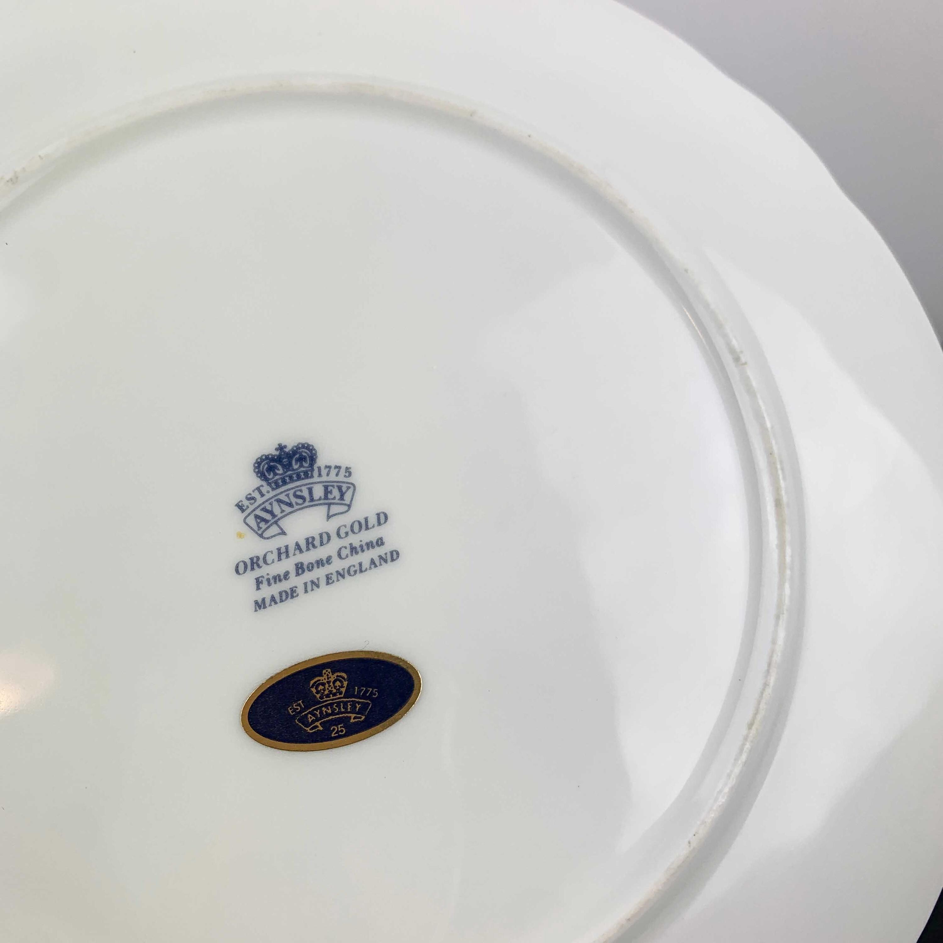 ヴィンテージ エインズレイ「オーチャードゴールド」ケーキプレート