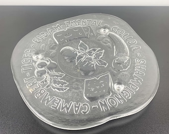 Tabla de quesos de cristal Pukeberg Sweden - Tabla de quesos de mediados de siglo