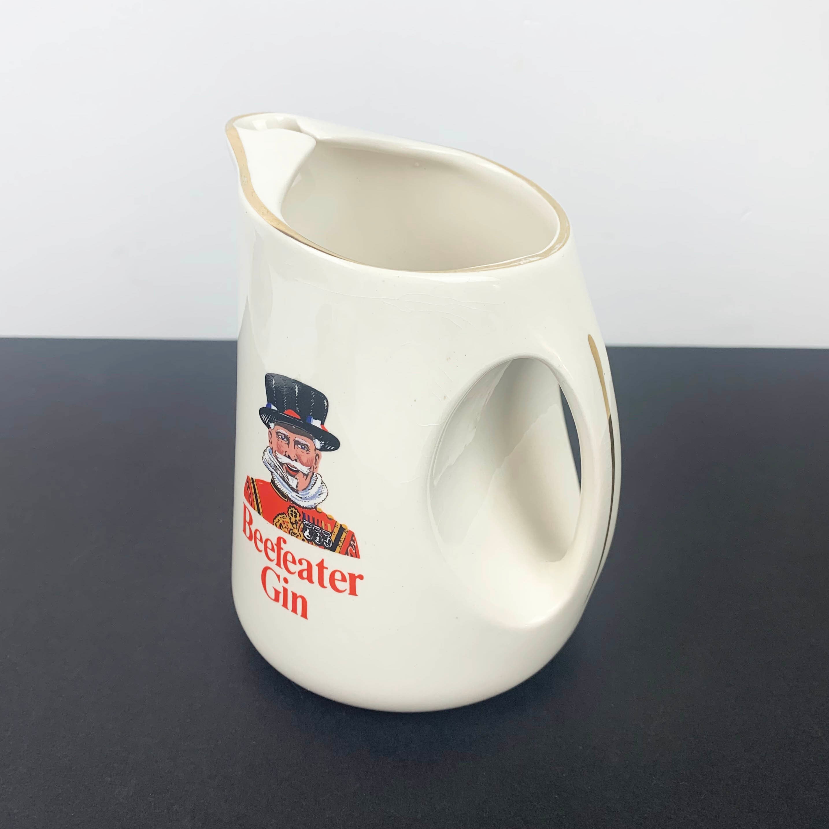 Beefeater Gin Jug Beefeater advertising ceramic pitcher Home bar 