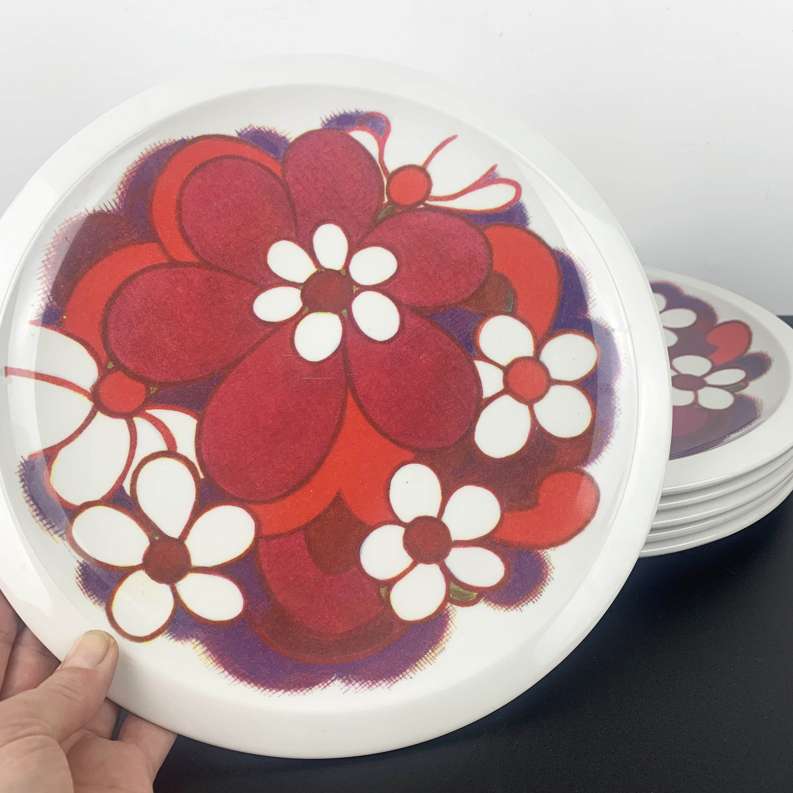 レトロな花柄の皿 - Etsy 日本