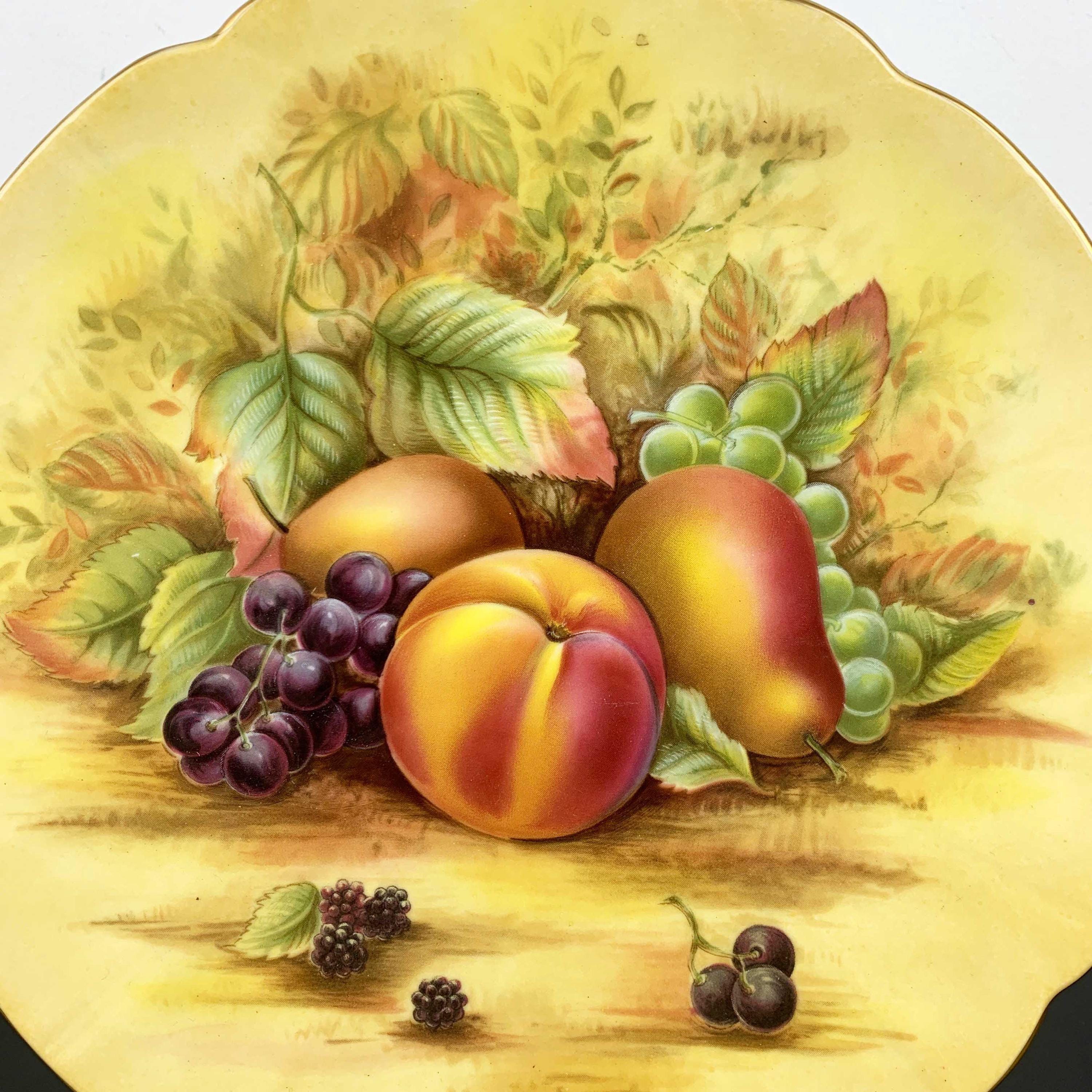 ヴィンテージ エインズレイ「オーチャードゴールド」ケーキプレート