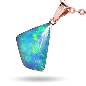 Pinku Midori&#39; Australian Opal Pendant Jewelry 5.6ct 14k Rose Gold Gem L06