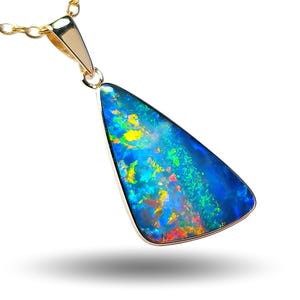 Ethereal Gaze&#39; Heller australischer Opal Anhänger 14k Gold Geschenk 8.1ct N83