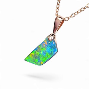 Benito&#39; Genuine Australian Opal Pendant 14k Pink Gold Gift 4.1 ct O39
