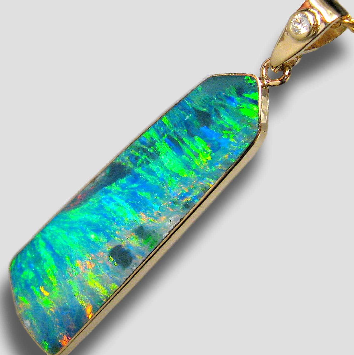 Stunning Quality Australian Opal Pendant 11.5ct 14k Gold & Etsy