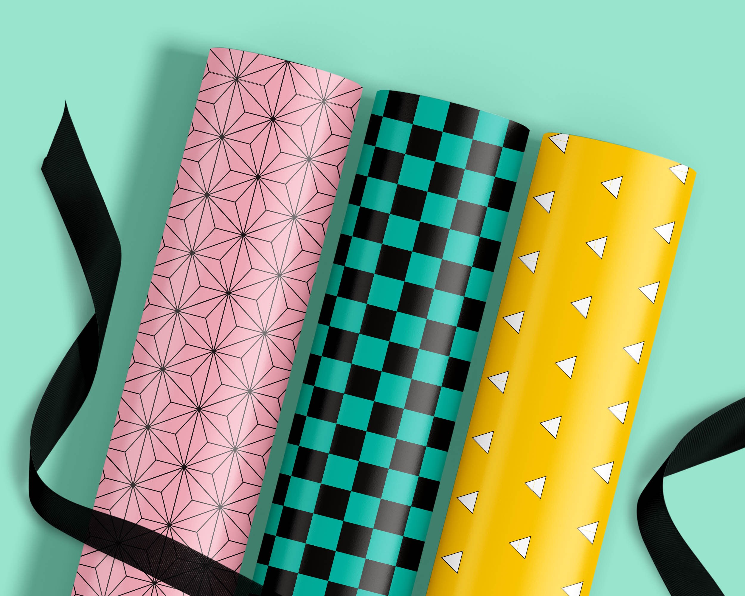 Anime Wrapping Paper With Traditional Japanese Kimono Patterns Etsy