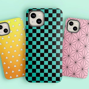 Anime Phone Case with Traditional Japanese Kimono Patterns for iPhone 7, 8, X, 11, 12, 13, 14, 15 Mini Max Pro Plus