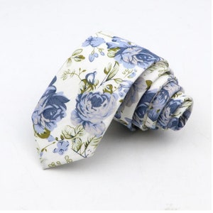 SAM Floral Skinny Tie 2.36" White and Green Floral Tie Mytieshop - Mytieshop - {{ product.description }}