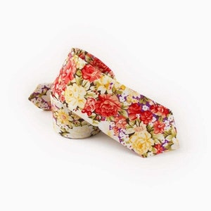 JACKSON Floral Skinny Tie 2.36&quot;| Mytieshop | Wedding ideas |  |  | Weddings and events | Floral print |  wedding ties