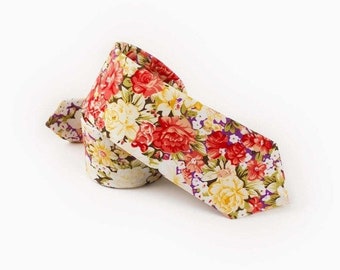 JACKSON Floral Skinny Tie 2.36"| Mytieshop | Wedding ideas |  |  | Weddings and events | Floral print |  wedding ties