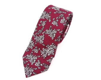 PRESTON Floral Skinny Tie 2.36" Mytieshop | Wedding ideas | Floral print ties | wedding ties | neckties wedding | Groomsmen and groom