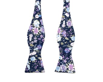 Sweet Pea Self Tie Bow Tie| Mytieshop | Wedding ideas | Groom | Groomsmen | Prom | Floral print | Flower ties