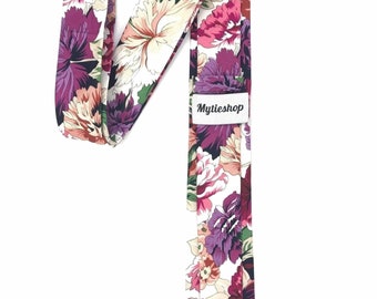 CLEO Floral Skinny Tie 2.36" Mytieshop | Wedding ideas | Floral print ties | wedding ties | neckties wedding | Groomsmen and groom