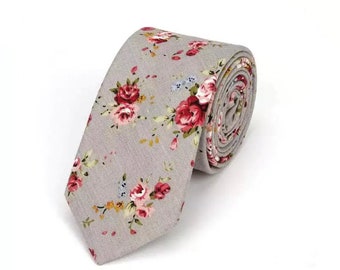 BANE Floral Skinny Tie 2.36" Mytieshop | Wedding ideas | Floral print ties | wedding ties | neckties wedding | Groomsmen and groom