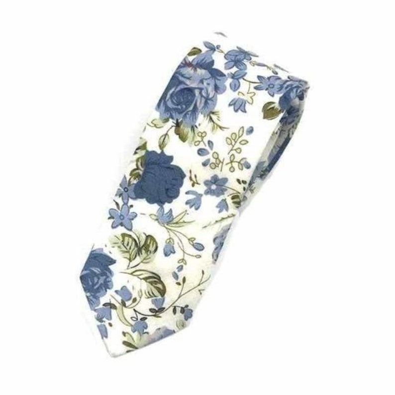 SAM Floral Skinny Tie 2.36" White and Green Floral Tie Mytieshop - Mytieshop - {{ product.description }}