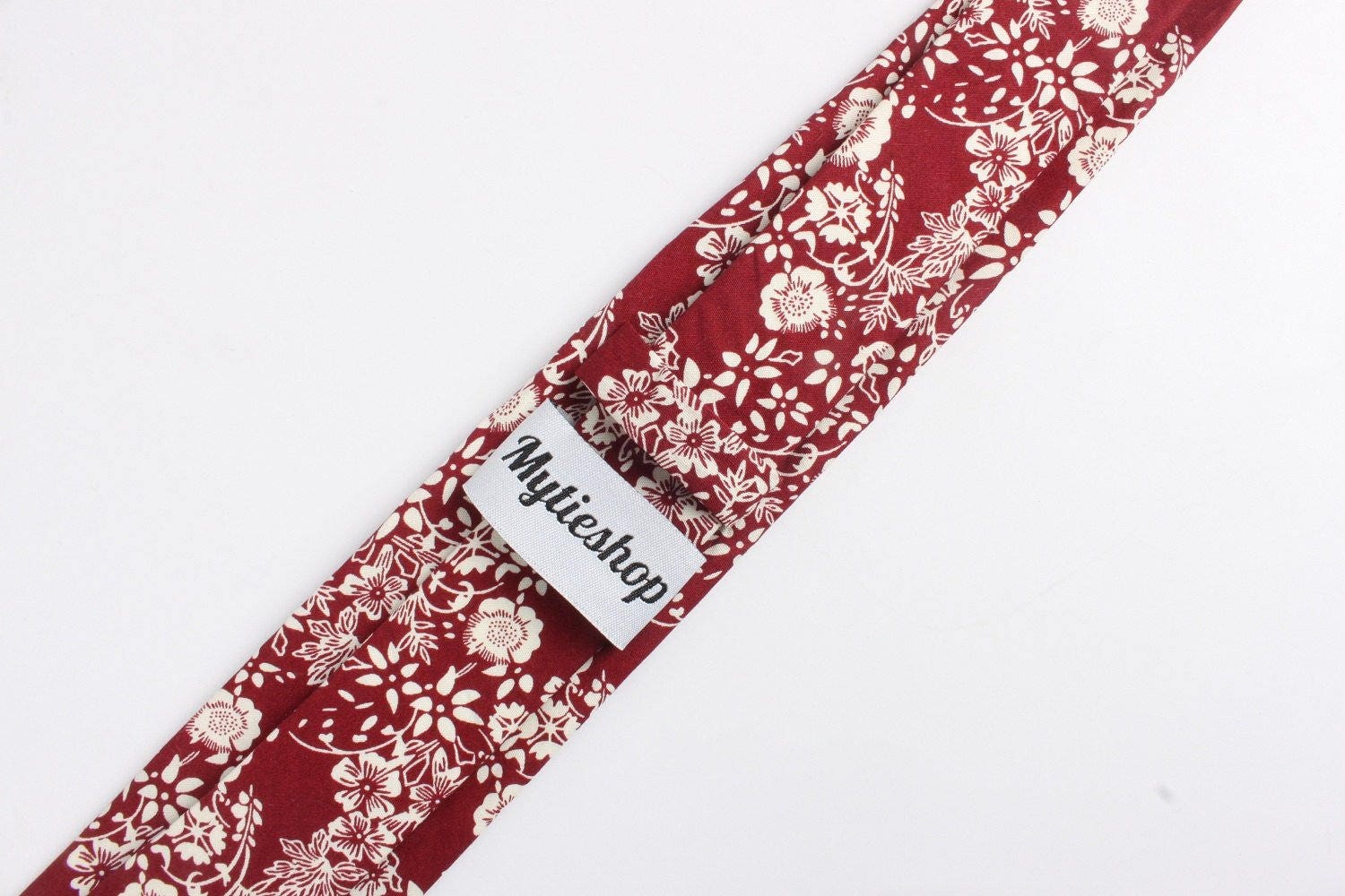 ELI Burgundy and Cream Floral Skinny Tie 2.36 Floral - Etsy