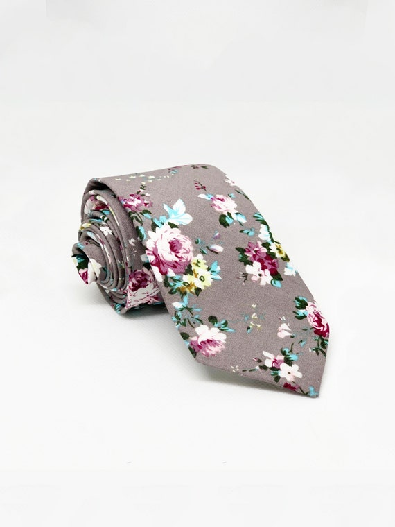 SANDY Floral Skinny Tie 2.36 Floral Tie Flower Tie - Etsy