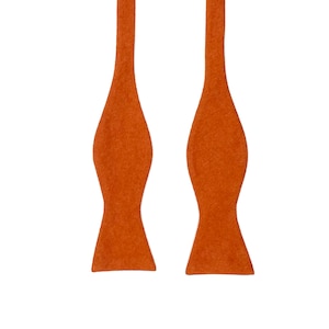 SAFFRON - Orange Red Self Tie Bow Tie| Flower | Green Bow Tie | Bowtie | Wedding | Groom Gift ideas for him Terracotta | Flower ties