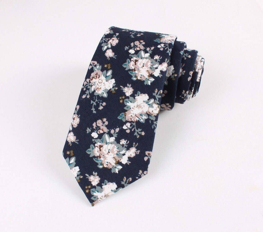 FINLEY Navy Floral Skinny Tie 2.36 Floral Ties Floral | Etsy
