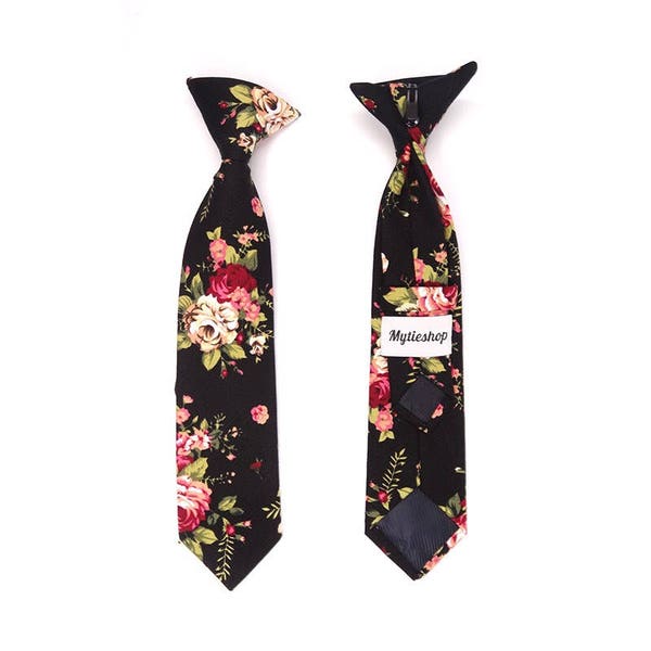 JAKE Floral Clip On Tie 2.3" For Kids and Toddlers| Mytieshop | Wedding ideas | Groom | Groomsmen | Ring bearer | Floral print