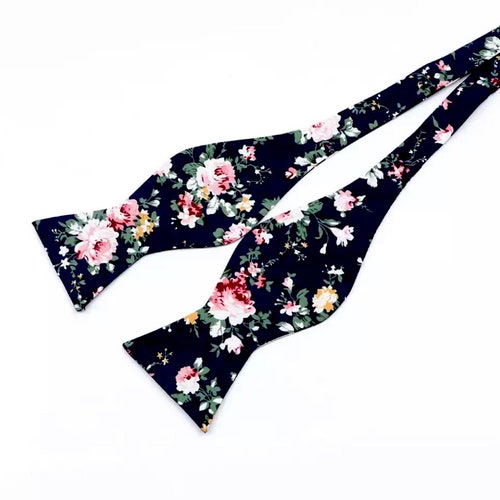 Men's Aqua and Pink Self Tie Bow Tie Flower Self Tie | Etsy