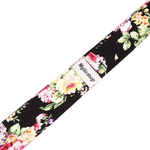 DAVID Black Floral Skinny Tie 2.36" Floral Tie Mytieshop - Mytieshop - {{ product.description }}