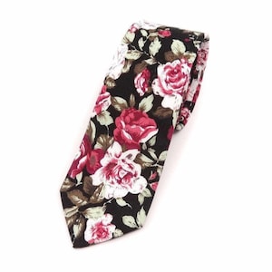 HUGO Floral Skinny Tie 2.36&quot; Mytieshop | Wedding ideas | Floral print ties | wedding ties | neckties wedding | Groomsmen and groom
