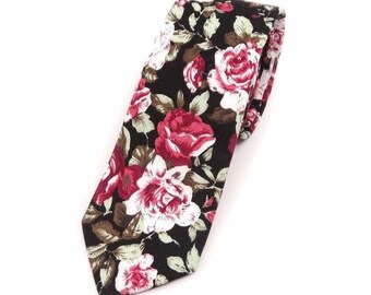 HUGO Floral Skinny Tie 2.36" Mytieshop | Wedding ideas | Floral print ties | wedding ties | neckties wedding | Groomsmen and groom