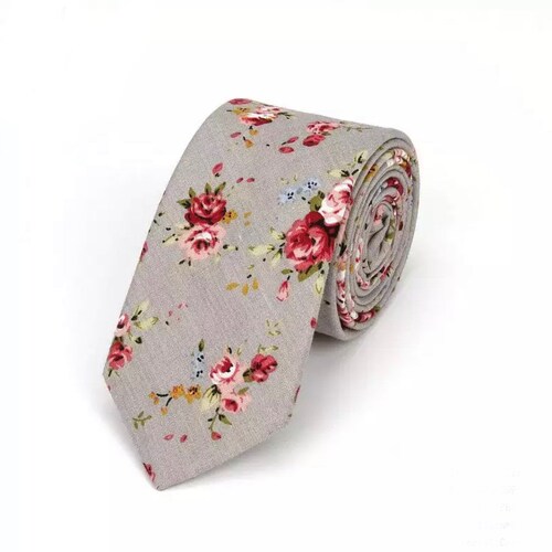 LYRA Cream Floral Skinny Tie 2.36 Floral Tie Flower - Etsy