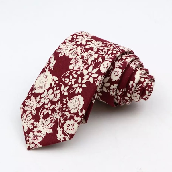 ELI Floral Skinny Tie 2.36" Mytieshop | Wedding ideas | Floral print ties | wedding ties | neckties wedding | Groomsmen and groom