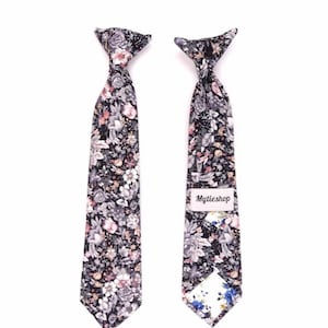 GABE Boys Floral Clip On Tie 2.3&quot;| Mytieshop | Wedding ideas | Groom | Groomsmen | Ring bearer | Floral print