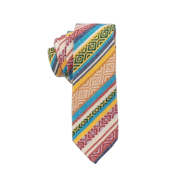 ARIZONA Skinny Tie 2.36" geometric Aztec Mytieshop | Wedding ideas | Floral print ties | wedding | neckties wedding | Groomsmen and groom