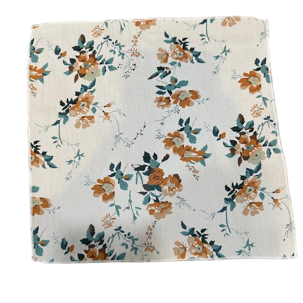 White Floral Pocket Square KENNEDY - MYTIESHOP | Suit and Tie accessories