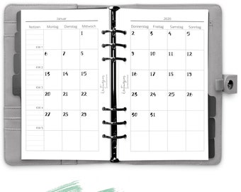 Monthly overview calendar staff 2024 ivory girl 1M2S, planner 2024 German, calendar 2024, calendar inserts 2024, calendar 2023 2024