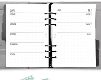 Calendar 2024 A5 1W2S "WE + notes dot grid", planner 2024 German, calendar 2024 German, calendar inserts 2024, calendar 2023 2024