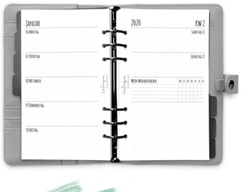 Calendar 2024 Personal 1W2S "Tracker dot grid", planner 2024 German, calendar 2024 German, calendar inserts 2024, calendar 2023 2024