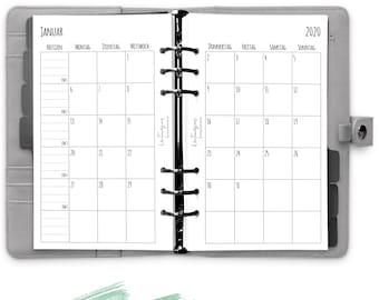 Monthly overview calendar 2024 Personal 1M2S, planner 2024 german, calendar 2024, calendar inserts 2024, calendar 2023 2024