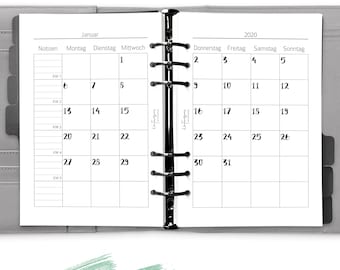 Monthly overview calendar 2024 A5 "ivory girl 1M2S", planner 2024 german, calendar 2024, calendar inserts 2024, calendar 2023 2024