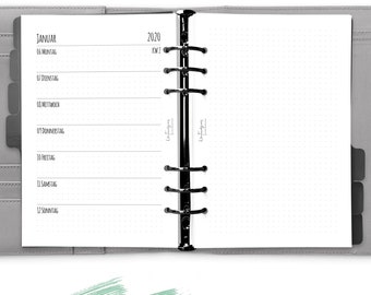 Kalender 2024 A5 1W1S "dot grid", Planer 2024 deutsch, Kalender2024 deutsch, Kalender Einlagen 2024, Kalender 2023 2024