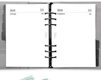 Calendar 2024 A5 1T1S "blank", planner 2024 German, calendar 2024 German, calendar inserts 2024, calendar 2023 2024