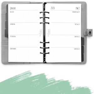 Calendar 2024 Personal 1W2S "Notes left dot grid", Planner 2024 German, Calendar 2024 German, Calendar Inserts 2024, Calendar 2023 2024