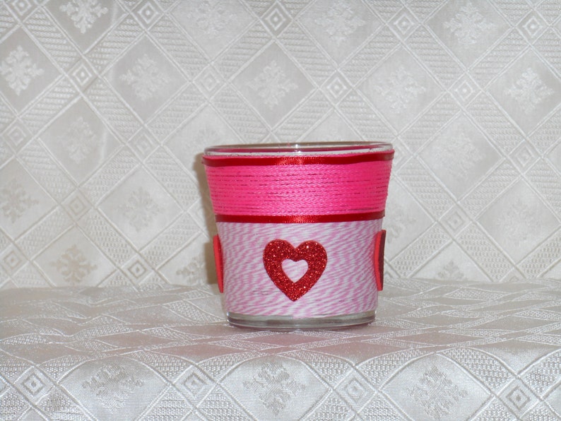 Valentine's Day / Holiday Decor / Candle Tealight Holder / Candy Holder / Heart Jar / 1 image 2