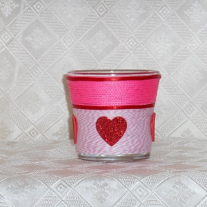 Valentine's Day / Holiday Decor / Candle Tealight Holder / Candy Holder / Heart Jar / 1 image 1