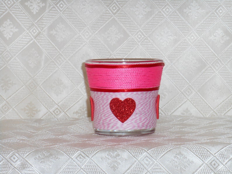 Valentine's Day / Holiday Decor / Candle Tealight Holder / Candy Holder / Heart Jar / 1 image 1