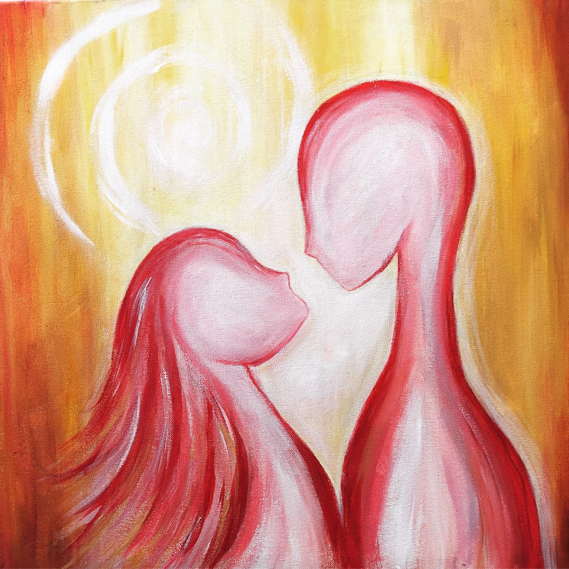 THE KISS Original art canvas Etsy