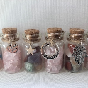 3 Mini crystal wish bottles with a5 art print holiday special